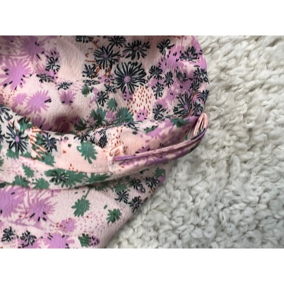 QED London Midi Dress Womens Size 16 Pink Floral Garden Ruffle Hem Spring Beachy - Picture 10 of 11